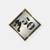 Serviette En Papier Élégant 50e anniversaire papier de fête (Coin)