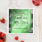 Serviette En Papier Élégant 55e anniversaire de Mariage d'émeraude (En situation)