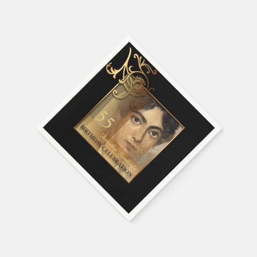 Serviette En Papier Élégant 55e anniversaire de papier photo serviette (Coin)