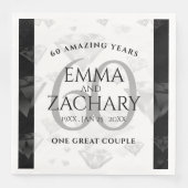 Serviette En Papier Élégant 60e anniversaire de Mariage de diamant (Devant)