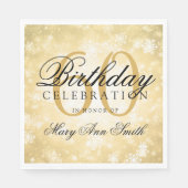 Serviette En Papier Élégant 60e anniversaire Gold Winter Wonderland (Devant)