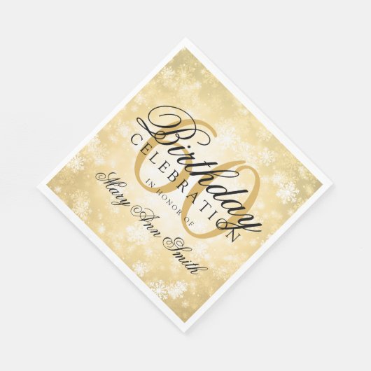Serviette En Papier Élégant 60e anniversaire Gold Winter Wonderland (Coin)