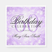 Serviette En Papier Élégant 60e anniversaire Purple Winter Wonderland (Devant)