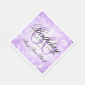 Serviette En Papier Élégant 60e anniversaire Purple Winter Wonderland (Coin)