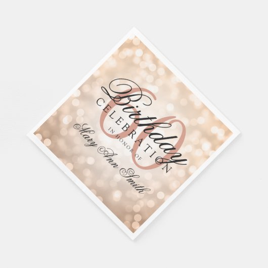 Serviette En Papier Élégant 60e anniversaire Rose Gold Parties scintil (Coin)