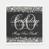 Serviette En Papier Élégant 60e anniversaire Silver Bokeh éclat (Devant)