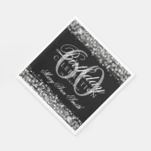 Serviette En Papier Élégant 60e anniversaire Silver Bokeh éclat (Coin)