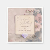 Serviette En Papier Élégant 60e Mariage Diamond (Devant)