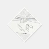 Serviette En Papier Elégant 60ème / 75ème anniversaire Mariage Design (Coin)