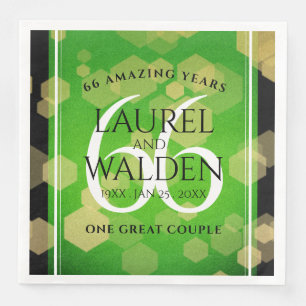 Serviette En Papier Élégant 66ème anniversaire de Mariage Titanite