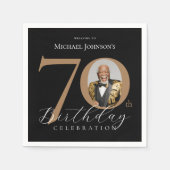 Serviette En Papier Elégant 70e anniversaire (Devant)