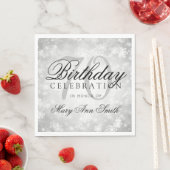 Serviette En Papier Elégant 70e anniversaire Silver Winter Wonderland (En situation)