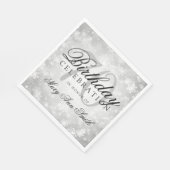 Serviette En Papier Elégant 70e anniversaire Silver Winter Wonderland (Coin)