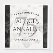 Serviette En Papier Élégant 75e anniversaire de Mariage de diamant (Devant)