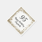 Serviette En Papier Elegant 95th Birthday Napkins With Gold Sequins (Coin)