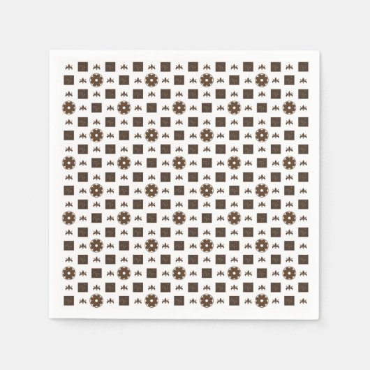 Serviette En Papier Élégant À damiers Motif (Devant)