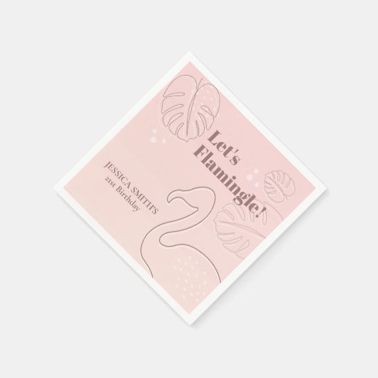 Serviette En Papier Élégant Abstrait Lets Flamingle (Coin)