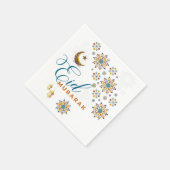 Serviette En Papier Élégant Aïd Moubarak Calligraphie Lune Étoiles (Coin)