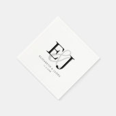 Serviette En Papier Élégant Ampersand Classic Monogram Mariage (Coin)