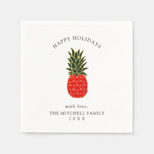 Serviette En Papier Élégant ananas de Noël tropical