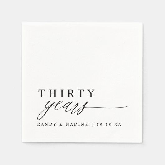 Serviette En Papier Elegant Anniversary Modern Simple Elegant (Devant)