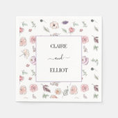 Serviette En Papier Élégant Appartement moderne Botanique Mariage vert (Devant)