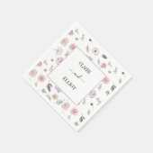 Serviette En Papier Élégant Appartement moderne Botanique Mariage vert (Coin)