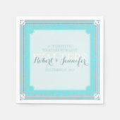 Serviette En Papier Élégant Aqua Blue Mariage Diner Papier Napkins (Devant)