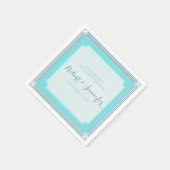 Serviette En Papier Élégant Aqua Blue Mariage Diner Papier Napkins (Coin)