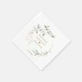 Serviette En Papier Elégant aquarelle Airy Feuilles Mariage or (Coin)
