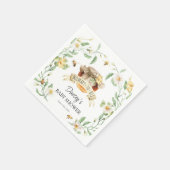 Serviette En Papier Elégant Aquarelle Baby shower de miel de maman à b (Coin)