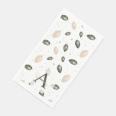 Serviette En Papier Élégant Aquarelle Baubles Monogramme Noël (Coin)
