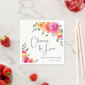 Serviette En Papier Elégant aquarelle brillant Fleurs Festives Mariage (En situation)