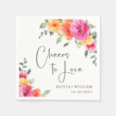 Serviette En Papier Elégant aquarelle brillant Fleurs Festives Mariage (Devant)