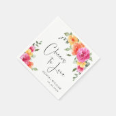 Serviette En Papier Elégant aquarelle brillant Fleurs Festives Mariage (Coin)