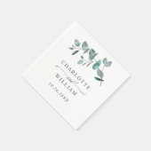 Serviette En Papier Elégant aquarelle Eucalyptus papier Mariage (Coin)