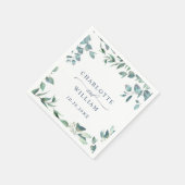 Serviette En Papier Elégant aquarelle Eucalyptus papier Mariage (Coin)