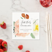 Serviette En Papier Elégant Aquarelle Fleurs Filles Communion (En situation)