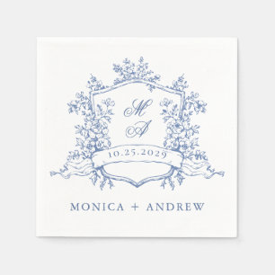 Serviette En Papier Elégant Aquarelle Fleurs sauvages Mariage