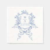 Serviette En Papier Elégant Aquarelle Fleurs sauvages Mariage (Devant)