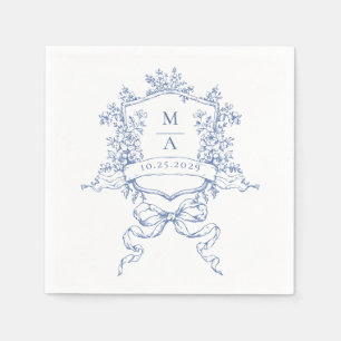 Serviette En Papier Elégant Aquarelle Fleurs sauvages Mariage