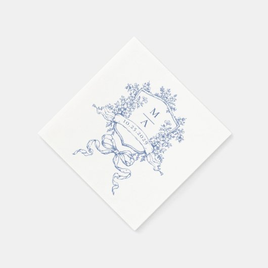 Serviette En Papier Elégant Aquarelle Fleurs sauvages Mariage (Coin)