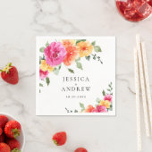 Serviette En Papier Elégant Aquarelle Mariage rose clair (En situation)