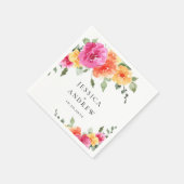 Serviette En Papier Elégant Aquarelle Mariage rose clair (Coin)