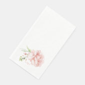 Serviette En Papier Elégant aquarelle Monogramme rose Floral (Coin)