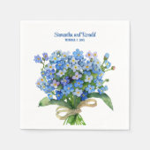 Serviette En Papier Elégant aquarelle Oubliez-moi pas Mariage (Devant)