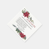 Serviette En Papier Elégant Aquarelle Poinsettia FUN FACTS Mariage (Coin)