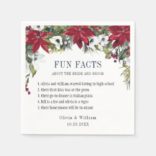 Serviette En Papier Elégant Aquarelle Poinsettia FUN FACTS Mariage