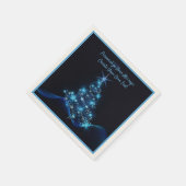 Serviette En Papier Elégant arbre de Noël en néon bleu Personnaliser (Coin)