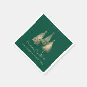 Serviette En Papier Élégant Arbre de Noël Or Joyeux Noël (Coin)